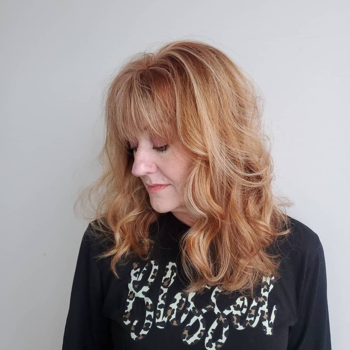 Coppery Youthful Shag for Women Over 60