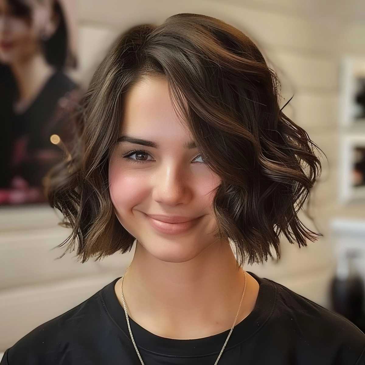 Youthful Short Textured Bob for Women with Heart Face Shapes