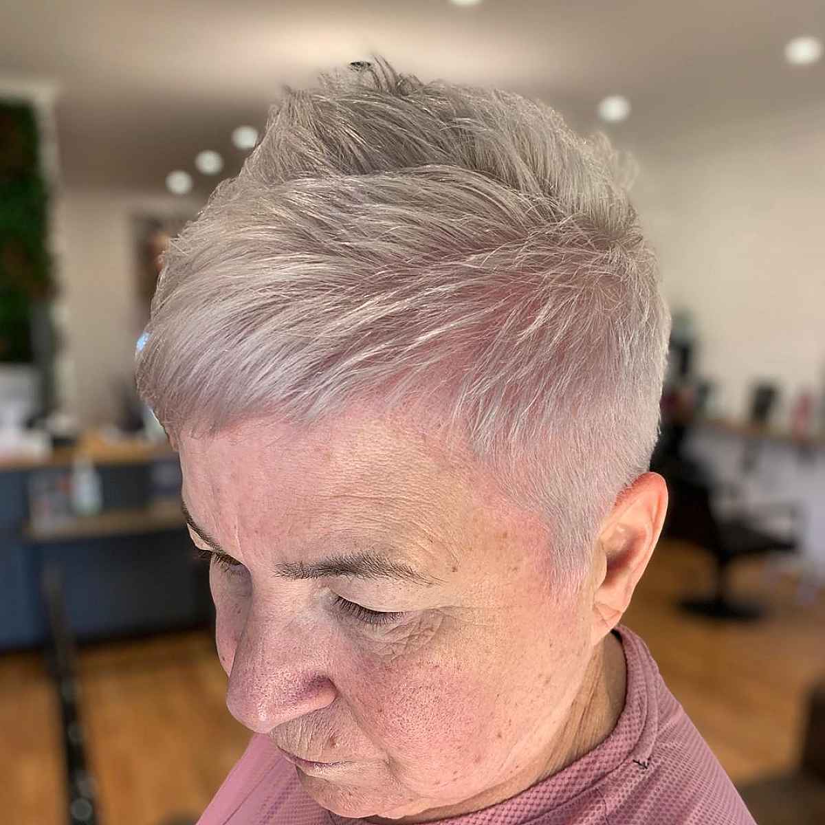 Youthful Spiky Pixie Cut for Women Over 60