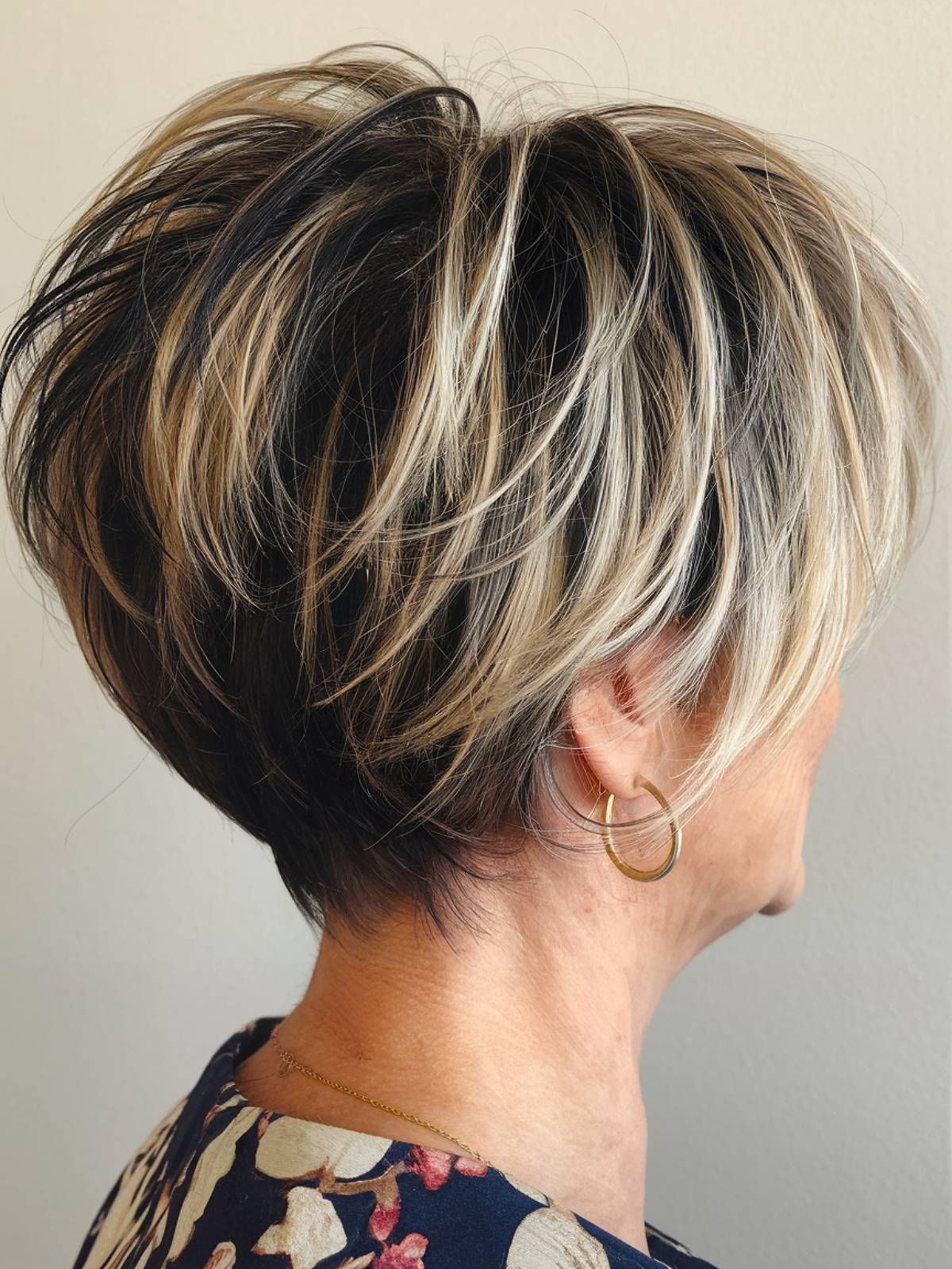 Youthful wedge haircut for women over 50