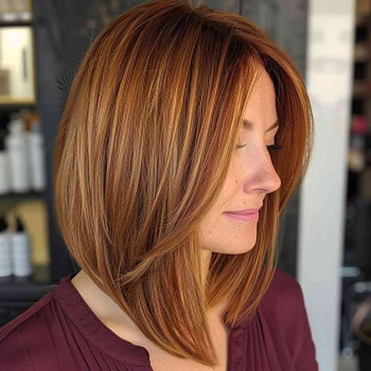 Auburn Hair with Caramel Highlights